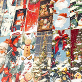 vintage retro christmas  set of 4 double sided card  book mark marks bookmark bookmarks cute kawaii stationery festive shop store uk victorian pretty gift gifts bargain