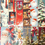 vintage retro christmas  set of 4 double sided card  book mark marks bookmark bookmarks cute kawaii stationery festive shop store uk victorian pretty gift gifts bargain