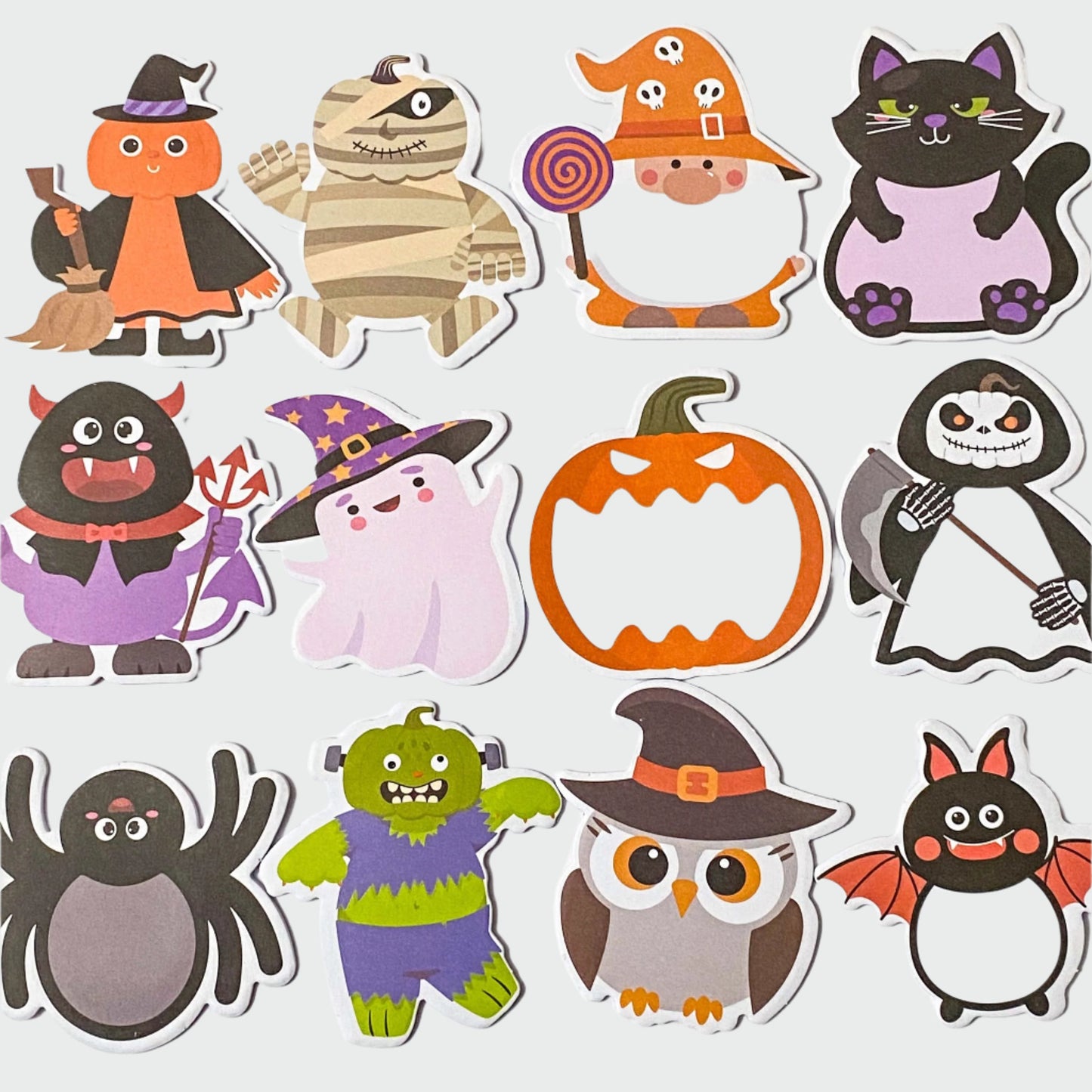 halloween spooky sticky note notes memo memos pad post it its uk cute kawaii gift gifts stationery supplies planner addict mummy cat pumpkin owl bat bats ghost gnome autumn monster frankenstein death grim reaper spider fun
