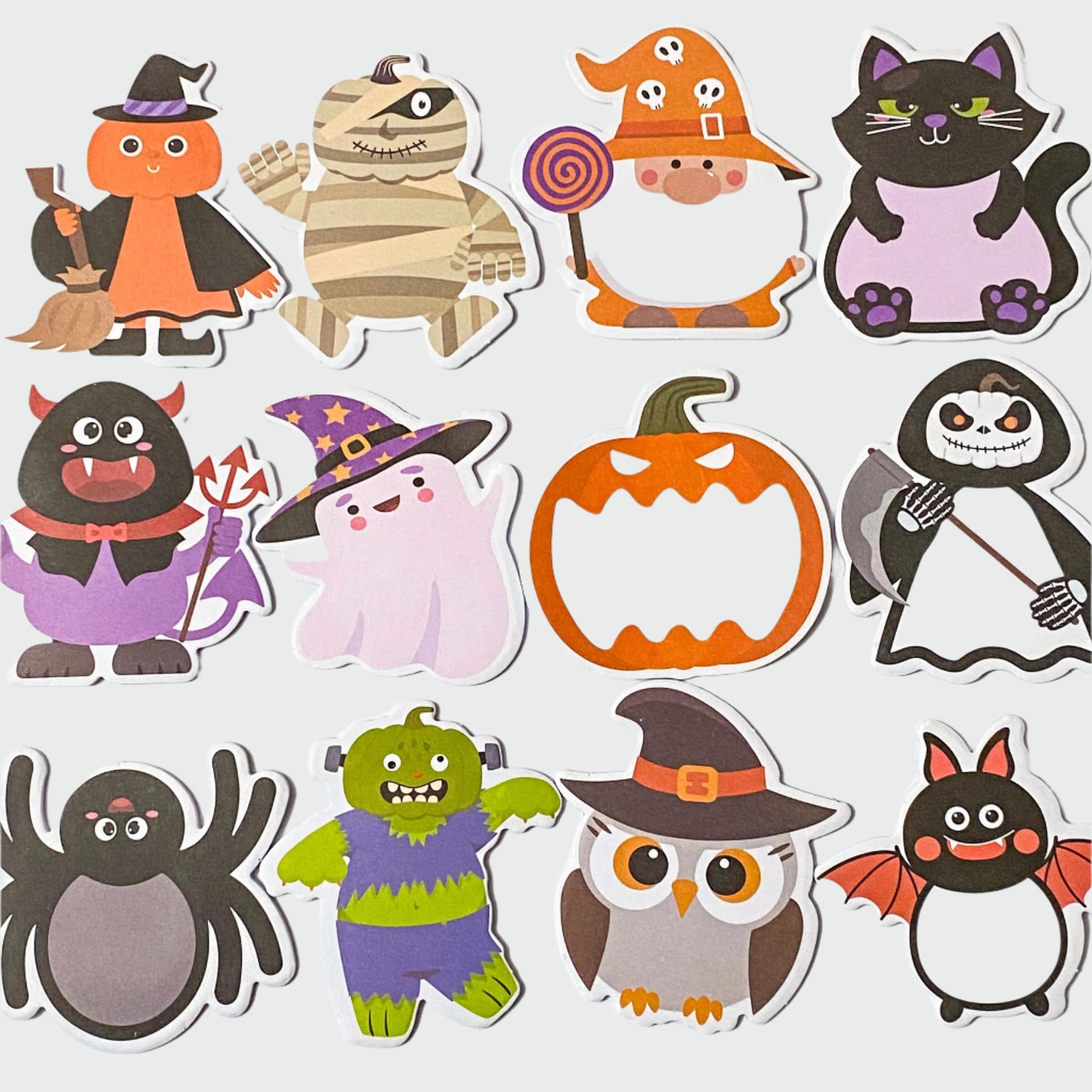 halloween spooky sticky note notes memo memos pad post it its uk cute kawaii gift gifts stationery supplies planner addict mummy cat pumpkin owl bat bats ghost gnome autumn monster frankenstein death grim reaper spider fun