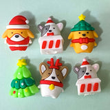 puppy dog dogs puppies cute kawaii corgi silicone bead beads topper toppers for making pen pens beaded christmas festive tree santa claus reindeer rudolph present fun gift gifts uk craft supplies shop store red green yellow brown white