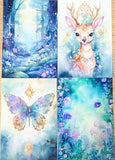 bundle of 4 pretty woodland floral flowers tree trees cat cats fox foxes fairy girl squirrel squirrels bird birds foliage uk cute kawaii stationery planner addict shop store butterfly deer