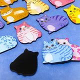 magnet magnets fridge cute kawaii cat cats kitty kitten colourful set of plastic little small pink purple blue yellow white grey uk gift gifts stocking filler fillers