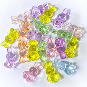 large big statement bunny rabbit rabbits bunnies easter spring bead beads acrylic plastic clear transparent 25mm uk cute kawaii jewellery making lemon yellow lime green pink purple lilac blue peach shop supplies craft