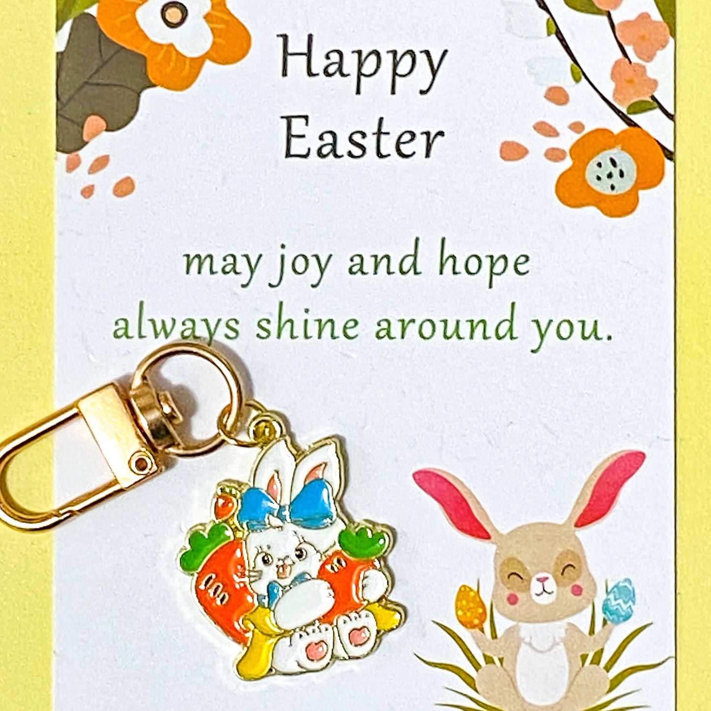 easter spring cute kawaii enamel charm charms pendants keyring keyring key chain clip clips bag charm charms gift gifts bunny rabbit rabbits bunnies pocket present strawberry carrot flower flowers floral uk stationery shop store 
