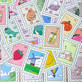 stamp stamps laptop satin finish sticker stickers big large jumbo chunky kawaii cute designs food drink cats cat dino dinosaur dinosaurs geese goose animal animals flower flowers landscape fruit fruits vegetables ice cream sweets cake uk stationery shop store set pack present gift