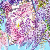 wisteria blooms large clear stickers pack of 20 blooms on a blue background