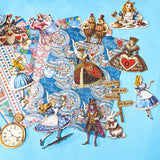 alice in wonderland ephemera sticker pack with scrapbook papers, die cut card stickers in a tea party theme with the write rabbit, queen of hearts, alice and cheshire cat decals