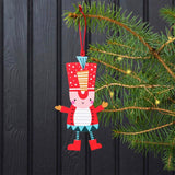 wooden wood tree decoration decs decorations uk cute kawaii retro style vintage feel hanging ornament ornaments rex london uk shop store gift gifts festive red white turquoise bauble baubles santa claus father christmas soldier nutcracker