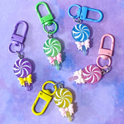 colourful lolly lollipop lollipops candy sweet resin bag charm charms keyring keychain clip clips cute kawaii uk gift gifts shop store pink yellow lilac blue green pretty