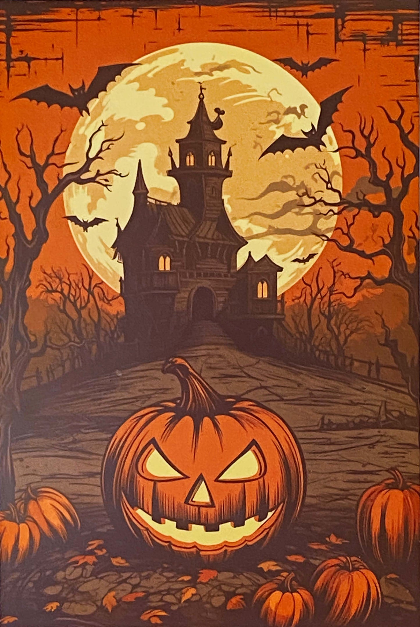 halloween spooky post card cards postcard postcards uk cute kawaii fun autumn witch withces black cat cats pumpkin pumpkins full moon magic magical occult witchcraft tree haunted house orange yellow vintage nostalgia retro vibes feel victorian young girl girls