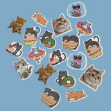 cute kawaii cat cats grey white ginger kitten kittens small little sticker stickers set packaging supplies cookies cake cakes cup donut doughnut uk stationery shop store