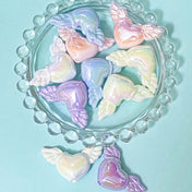 pearl pearly heart hearts bead beads jumbo big large chunky iridescent ab wings wing winged flying love 35mm uk cute kawaii acrylic craft supplies shop store crafts pretty 