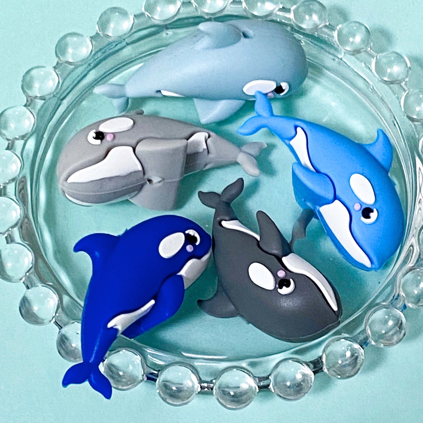 dolphin dolphins whale whales bead beads uk cute kawaii craft supplies crafts blue grey light dark pale turquoise soft jumbo big jewellery supplies shop store chunky make your own beaded pen