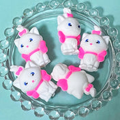 pink and bright hot pink white cat kitty cats jumbo silicone bead beads uk 36mm chunky large big make your own beaded pen pens jewellery supplies craft crafts shop store adorable Marie 
