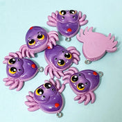 deep purple large chunky big jumbo resin charm charms pendant pendants spider spiders scary spooky uk cute kawaii craft supplies shop store 31mm 3cm 3cms funny jewellery making 