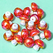 large iridescent mushroom mushrooms bead beads 14mm acrylic jumbo big cute kawaii craft supplies red and white spots spotted pretty make your own beaded pens jewellery shop store uk ab