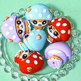 cute kawaii jumbo very large big 31mm silicone soft mushroom mushrooms bead beads uk craft supplies cat cats kitty kitten make your own beaded pen pens jewellery shop store red lilac blue light spotted toadstool fungi