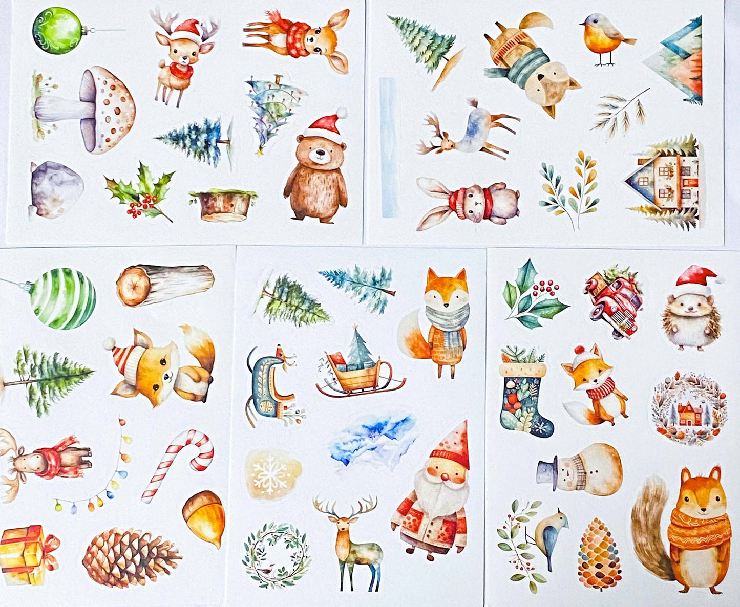 CHRISTMAS SEALS Sticker Sheets WOODLAND Theme Last few in Bundles