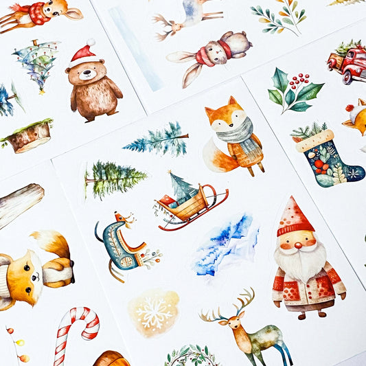 CHRISTMAS SEALS Sticker Sheets WOODLAND Theme Last few in Bundles