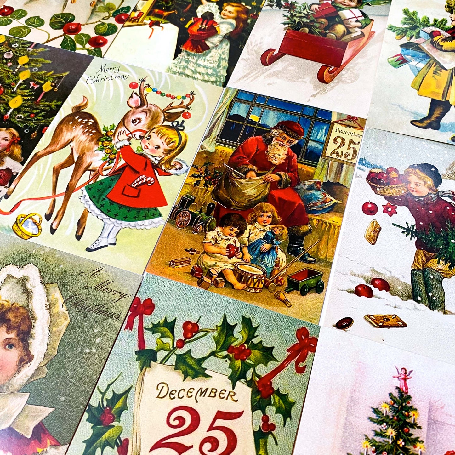 nostalgic christmas feastive victorian retro vintage postcard postcards post card cards uk cute kawaii stationery gift gifts santa claus deer snow girl 
