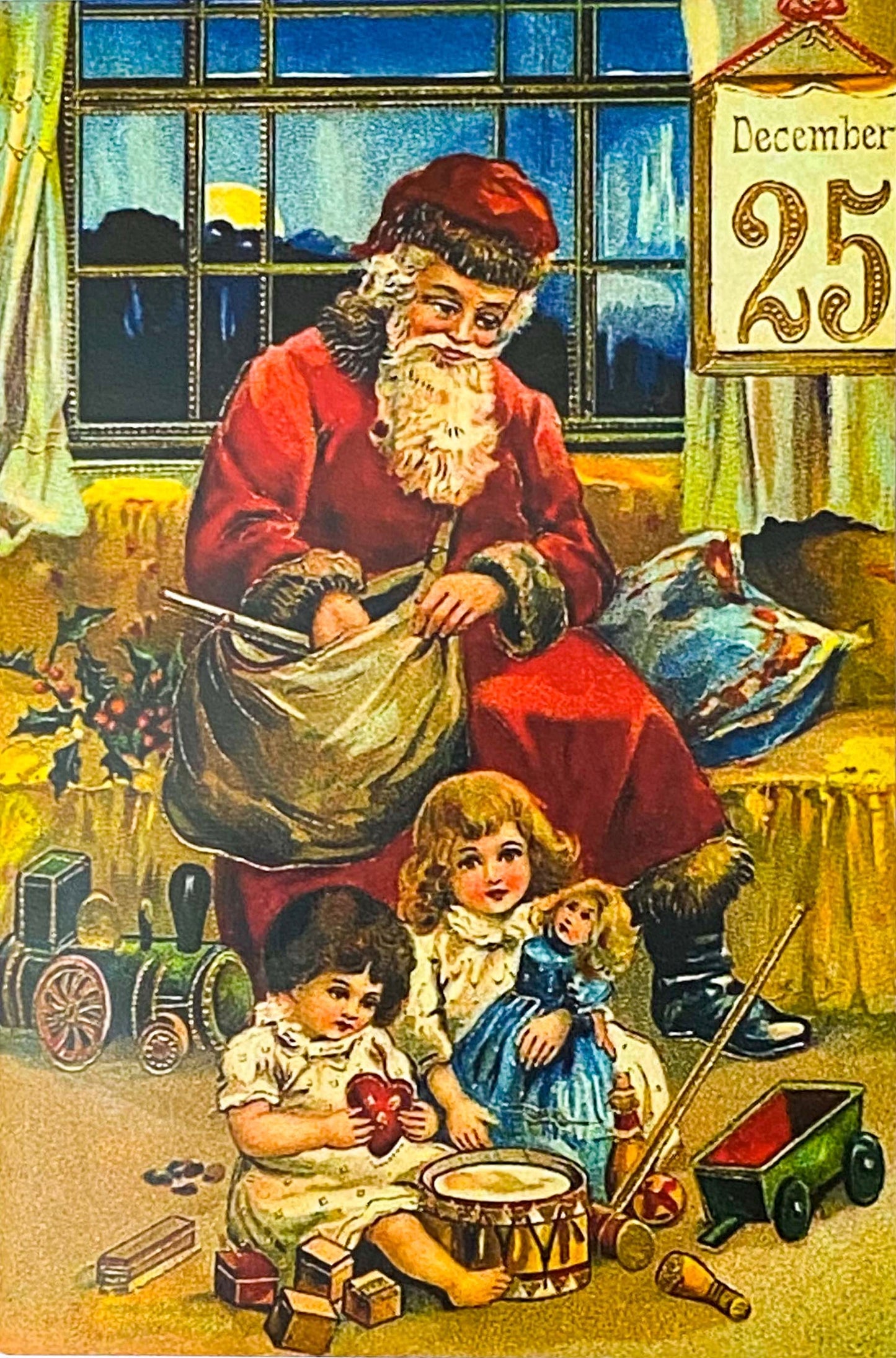 nostalgic christmas feastive victorian retro vintage postcard postcards post card cards uk cute kawaii stationery gift gifts santa claus deer snow girl 