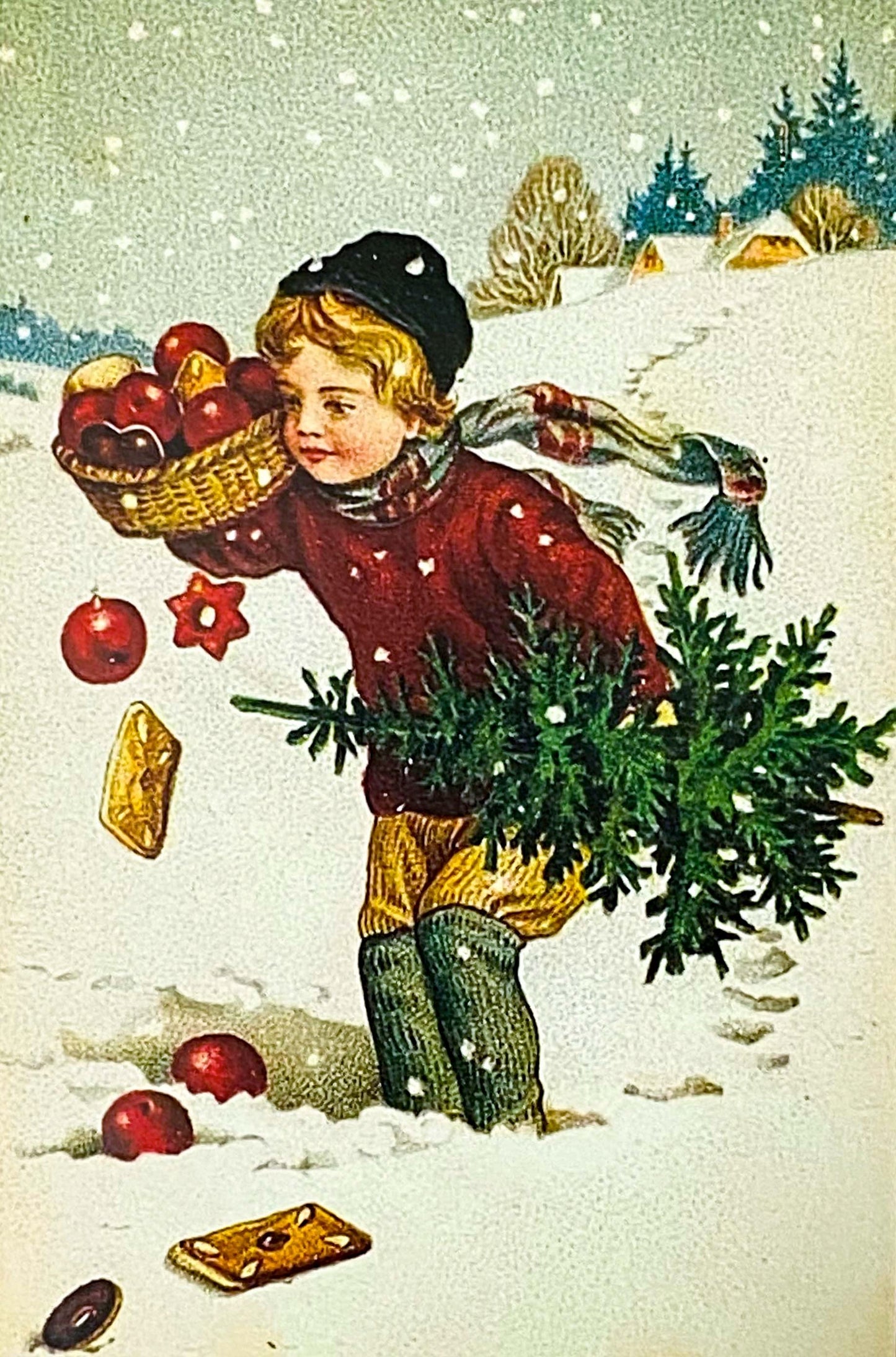 nostalgic christmas feastive victorian retro vintage postcard postcards post card cards uk cute kawaii stationery gift gifts santa claus deer snow girl 