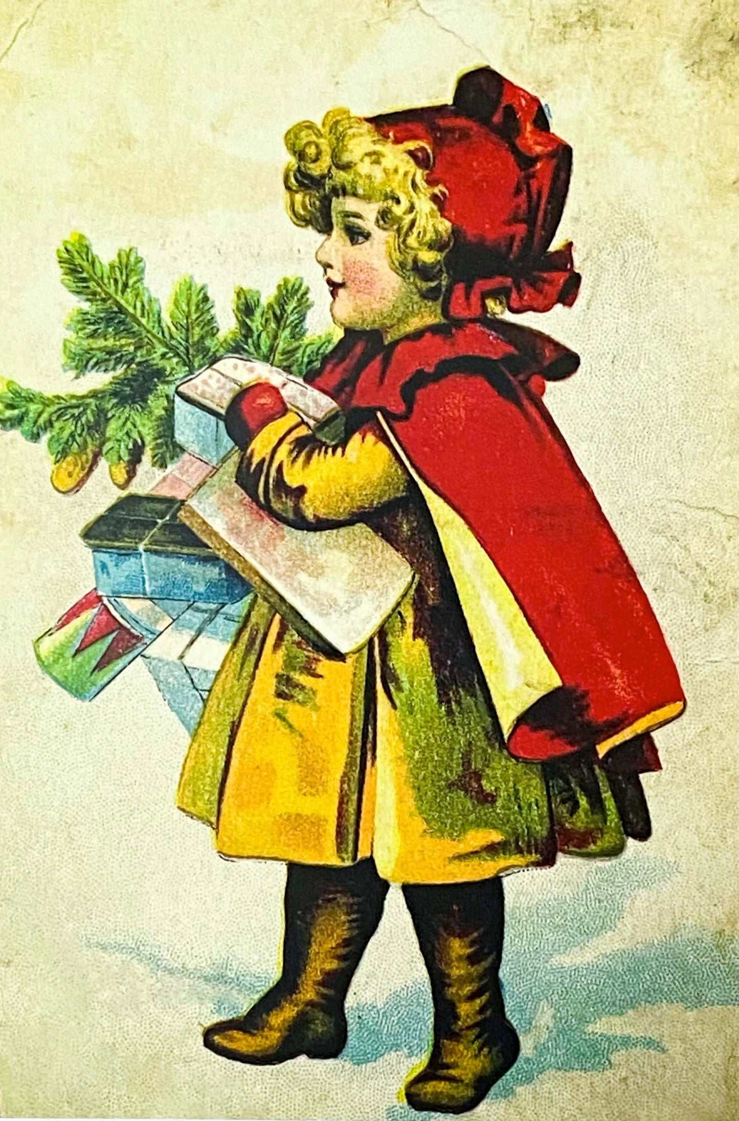 nostalgic christmas feastive victorian retro vintage postcard postcards post card cards uk cute kawaii stationery gift gifts santa claus deer snow girl 