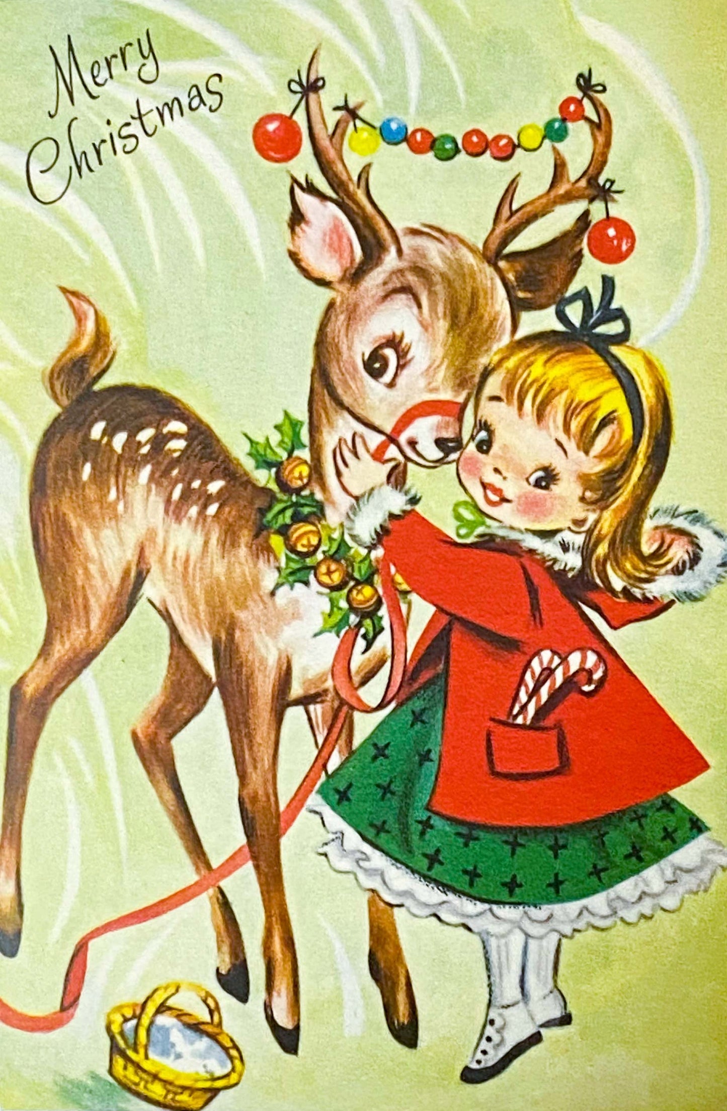 nostalgic christmas feastive victorian retro vintage postcard postcards post card cards uk cute kawaii stationery gift gifts santa claus deer snow girl 
