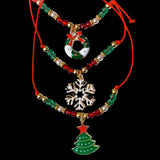 CHRISTMAS Cord Adjustable Beaded & Charm BRACELET