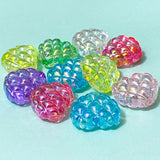 iridescent pearl acrylic bumpy textured pillow pillowed heart hearts bead beads 20mm 2cm 3d chunky large big jumbo pink lilac blue turquoise green white clear yellow  uk cute kawaii craft supplies shop store making beaded pen pens
