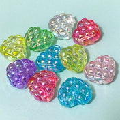iridescent pearl acrylic bumpy textured pillow pillowed heart hearts bead beads 20mm 2cm 3d chunky large big jumbo pink lilac blue turquoise green white clear yellow  uk cute kawaii craft supplies shop store making beaded pen pens