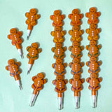 gingerbread men man pencil pencils fine point stackable pop on crayon gift gifts stocking filler christmas festive kids cute kawaii uk stationery shop store brown fun