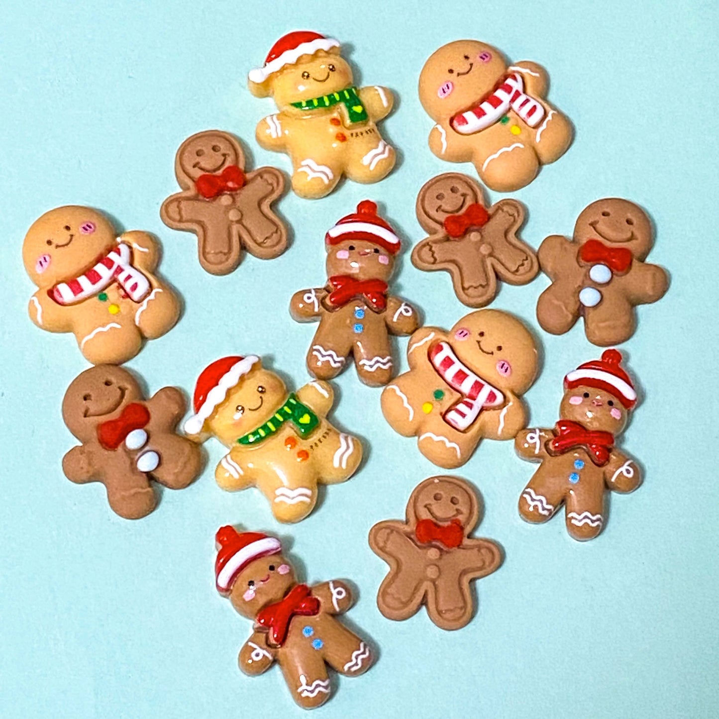 gingerbread men man resin resins flatback flat back fb fbs embellishment embellishments uk cute kawaii festive christmas craft supplies shop store crafts brown biscuit cookie 