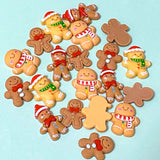 gingerbread men man resin resins flatback flat back fb fbs embellishment embellishments uk cute kawaii festive christmas craft supplies shop store crafts brown biscuit cookie
