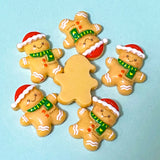 gingerbread men man resin resins flatback flat back fb fbs embellishment embellishments uk cute kawaii festive christmas craft supplies shop store crafts brown biscuit cookie