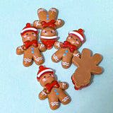 gingerbread men man resin resins flatback flat back fb fbs embellishment embellishments uk cute kawaii festive christmas craft supplies shop store crafts brown biscuit cookie