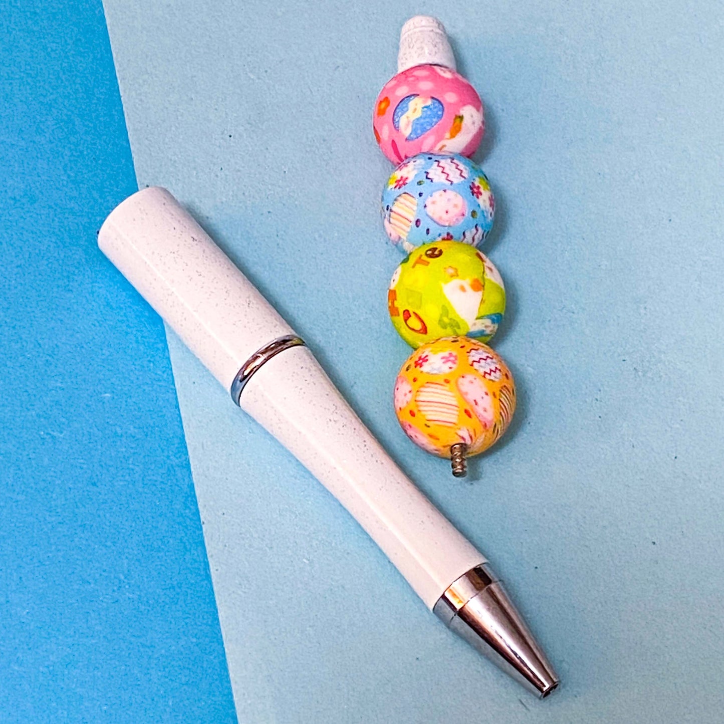 EASTER Patterned ROUND Large Silicone BEADS 16mm