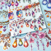 TWINKLING LIGHTS Clear Stickers- 22 Large Decorative Stickers (65mm)