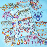 TWINKLING LIGHTS Clear Stickers- 22 Large Decorative Stickers (65mm)