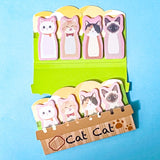 cat sticky index tabs notes pack on a blue background