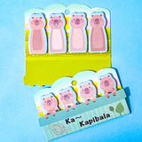 capybara sticky index tabs notes set on a blue background