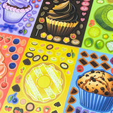 build a cake cakes cupcake macaroon macaron muffin food kawaii cute activity puzzle game sticker stickers for kids children uk stationery stocking filler fillers gift gifts