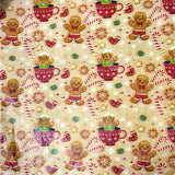 gingerbread men man tissue paper sheet sheets 2 sample christmas festive red gold yellow brown mug mugs cocoa candy cane canes pattern patterned uk cute kawaii stationery packaging supplies shop store 