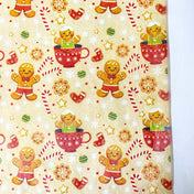 gingerbread men man tissue paper sheet sheets 2 sample christmas festive red gold yellow brown mug mugs cocoa candy cane canes pattern patterned uk cute kawaii stationery packaging supplies shop store 