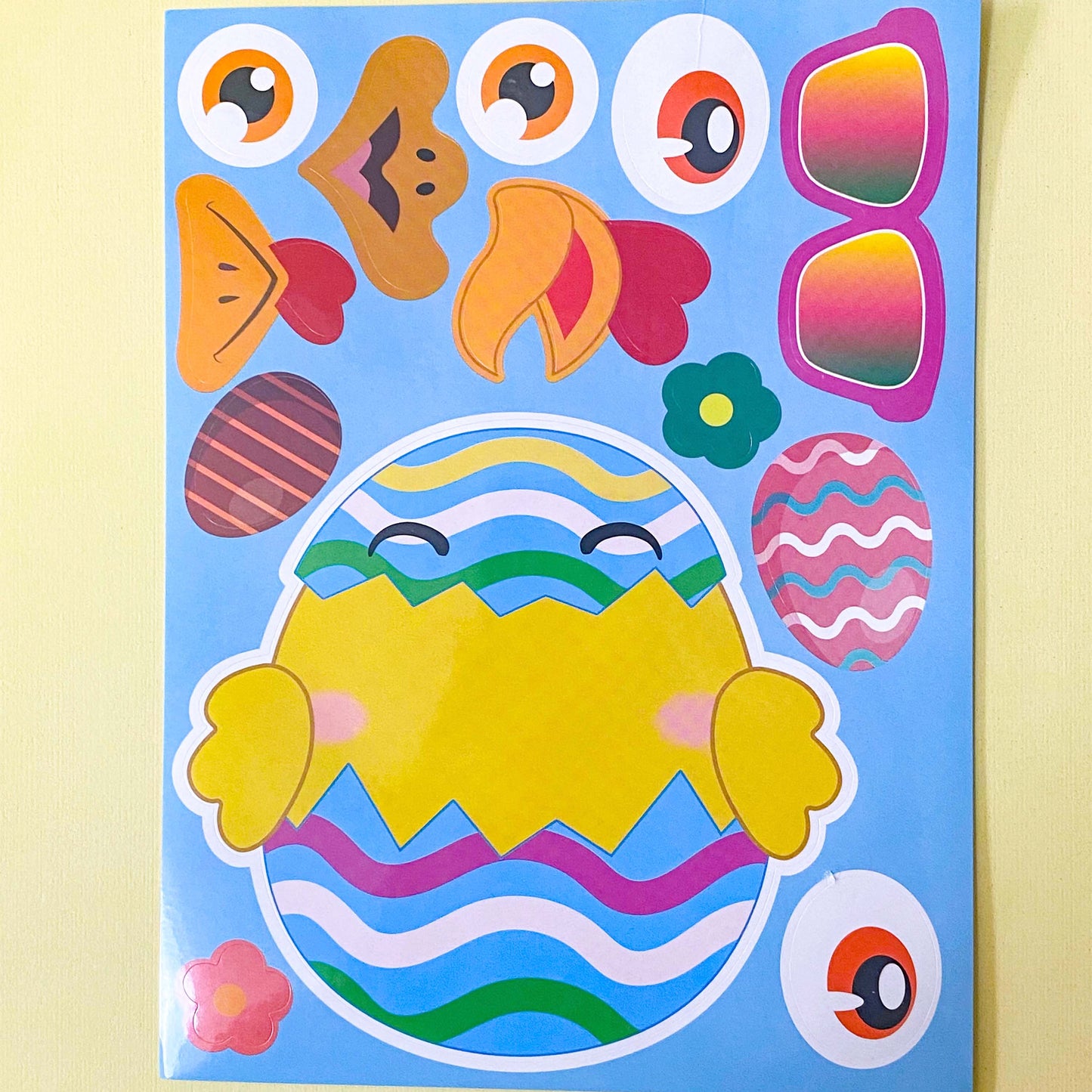 build your own picture sticker stickers easter spring activity sheet kids child childrens fun gift gifts uk cute kawaii egg eggs chick chicks bunny bunnies rabbit rabbits sheep lamb
