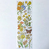 golden gold yellow orange flower flowers plants plant sticker stickers sheet holo holographic foil foiled clear plastic pet uk cute kawaii stationery shop store butterflies butterfly jar jars