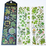 green gold yellow flower flowers plants plant sticker stickers sheet holo holographic foil foiled clear plastic pet uk cute kawaii stationery shop store butterflies butterfly jar jars ivy clover four leaf leaves 