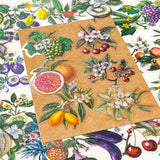 vintage botanical fruit and flower clear large stickers set on neutral background with kraft paper styling