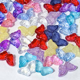 glass butterfly butterflies bead beads small 15mm colourful uk cute kawaii craft supplies shop jewellery making store blue lilac pink red yellow clear navy ombre pretty
